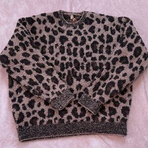 Skims cozy leopard pullover